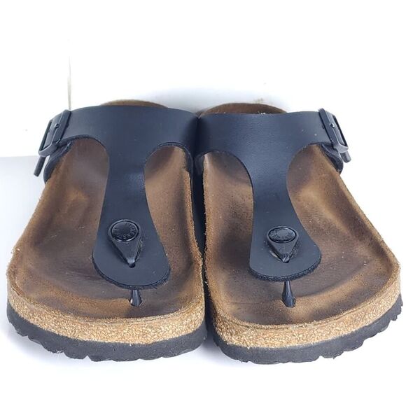 Birkenstock Women's Gizeh EU37 US6 Black Birko-Flor T-strap Thong Sandals Shoes - Picture 5 of 16